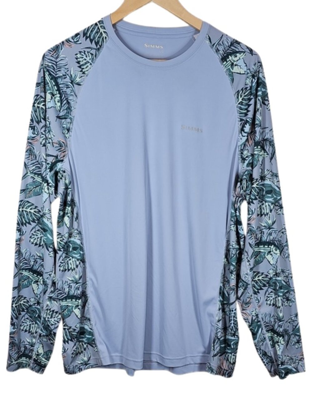 Simms SolarFlex Crewneck Long Sleeve Shirt Men's L UPF 50 Fishing Outdoor Unisex
